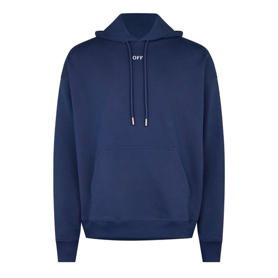 Men's Off White Off Off Stamp Hoodie in Dark Blue - Image 1