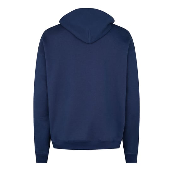 Men's Off White Off Off Stamp Hoodie in Dark Blue - Image 2