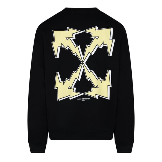 Men's Off White Off Bolt Arrow Swt in Black - Image 2