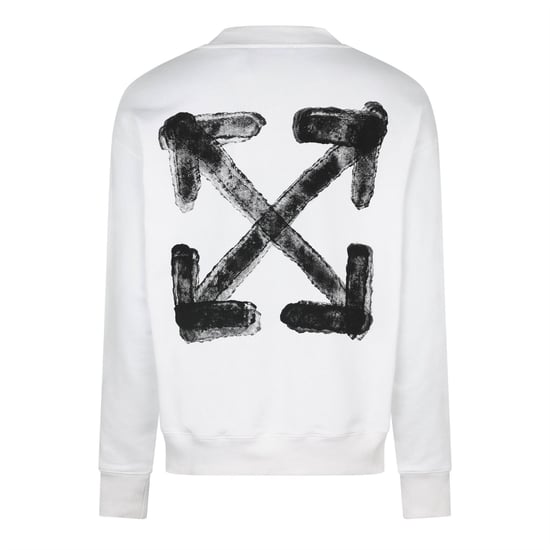 Men's Off White Off Spray Arrow Crew in White - Image 2