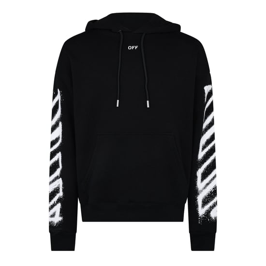 Men's Off White Off Spray Arrow Hoody in Black - Image 1