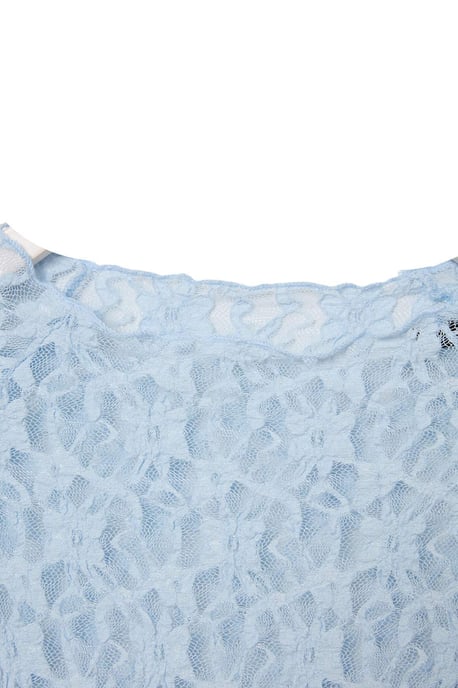 TRENDYOLMİLLA Dames Donkerblauw Effen Lang Getailleerd Blouses - Image 4
