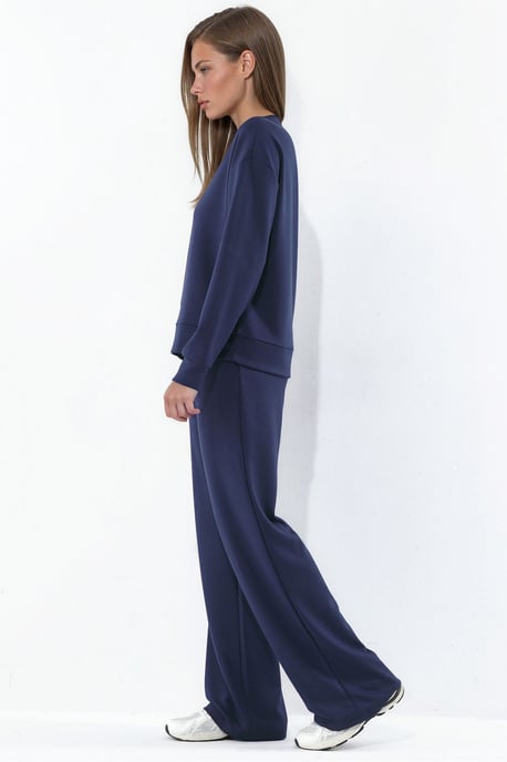 Modal Touch Basic Sweatshirt & Wide Leg Pants Two-Piece Coord Set - Image 2