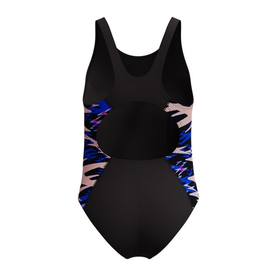 Speedo Meisjes Hyperboom Splice Abstract Muscleback eendelig zwempak (Zwart/roze) - Image 2
