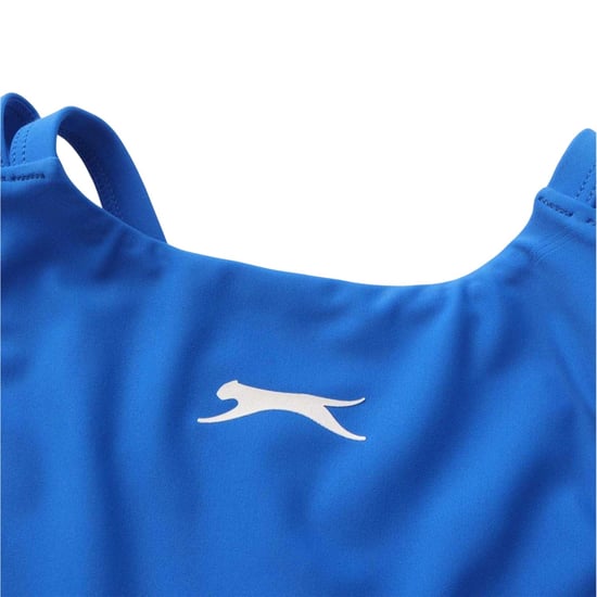 Slazenger Eendelig meisjeszwempak met gekruiste bandjes op de rug (Kobalt) - Image 3