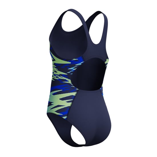 Speedo Meisjes Hyperboom Splice Abstract Muscleback eendelig zwempak (Blauw/Groen) - Image 3
