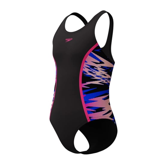 Speedo Teen Hyperboom Splice eendelig zwempak (Zwart/roze) - Image 4