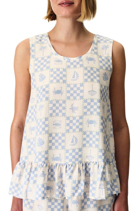 Sun Kissed Checked Strappy Pajama Top - Image 2