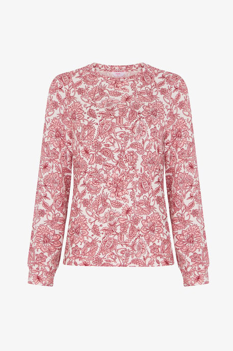 Countryside pyjamatop met bloemenprint en lange mouwen - Image 1