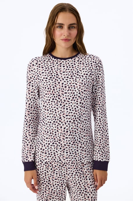 Midnight Mood Bedrukte pyjamatop met lange mouwen - Image 1