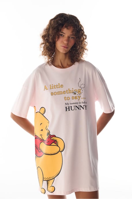 Winnie The Pooh Bear Print Short Sleeve Nightgown - Image 1