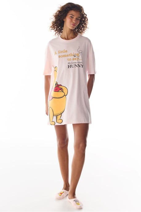 Winnie The Pooh Bear Print Short Sleeve Nightgown - Image 2