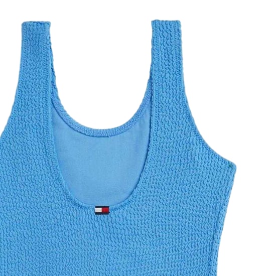 Tommy Hilfiger Eendelig zwempak met ronde hals voor meisjes (Blauw) - Image 3