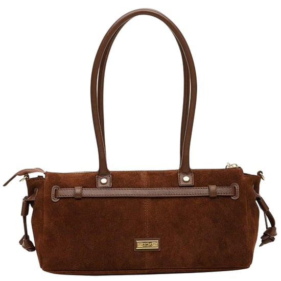 Biba Leren schoudertas in baguette-stijl (Chocolade) - Image 2
