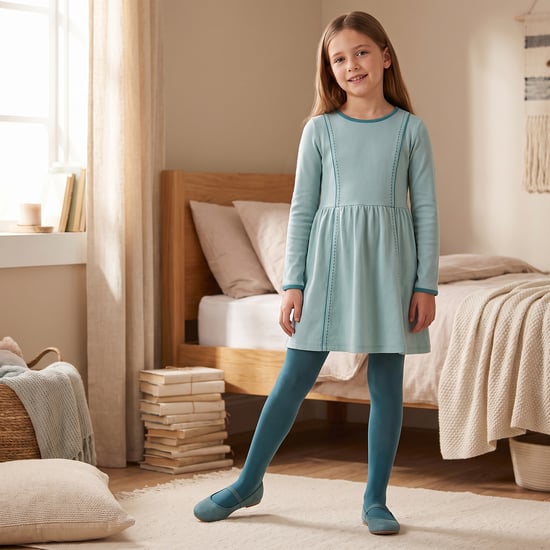 Girls' Elastic Cotton Tights 88244 - Image 4