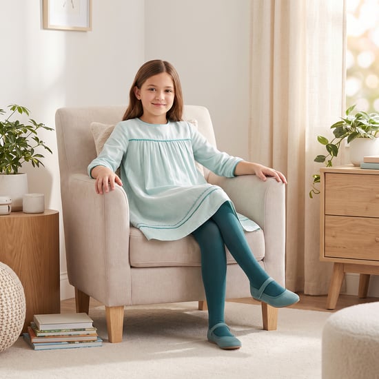 Girls' Elastic Cotton Tights 88244 - Image 5