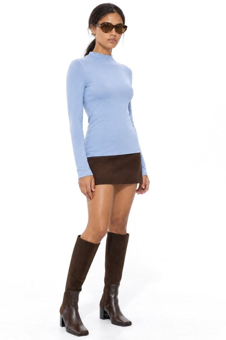 Slim Fit Half Turtleneck Blouse - Image 2