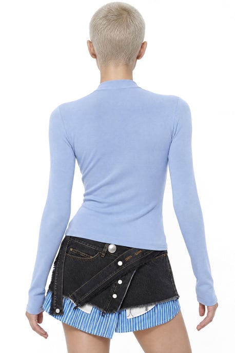 Slim Fit V-Neck Long Sleeve Blouse - Image 3