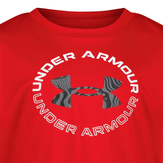 Under Armour Set met T-shirt en korte broek met groot logo voor jongens van Tech (Rood/zwart) - Image 3