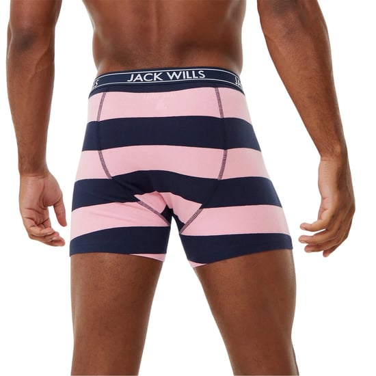 Jack Wills Mens Daundley Stripe Classic Boxer Briefs (Pack of 3) (Pink/Navy) - Image 3