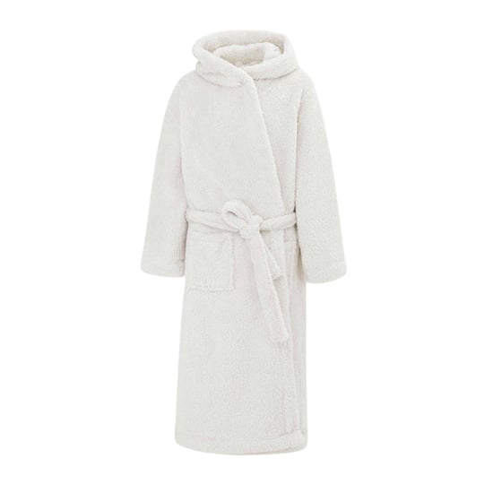 Linea Fleece-badjas met capuchon en lange mouwen voor dames (Grijs) - Image 1
