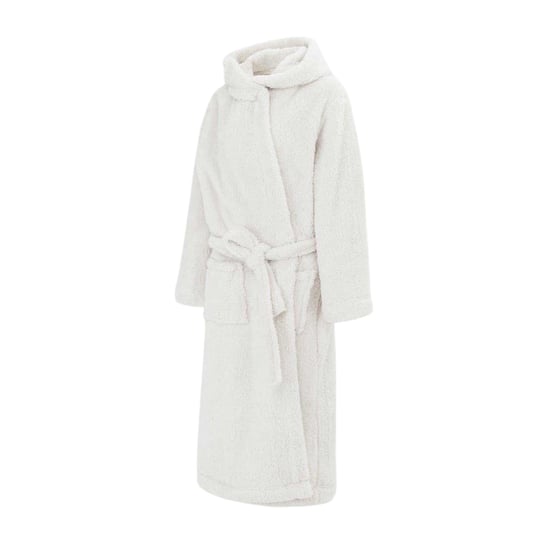 Linea Fleece-badjas met capuchon en lange mouwen voor dames (Grijs) - Image 3