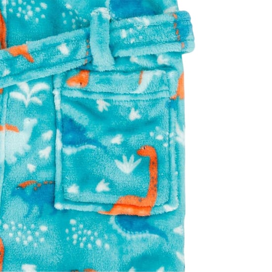 Star Fleece-badjas met capuchon voor jongetjes met dinosaurusmotief (Groen) - Image 4