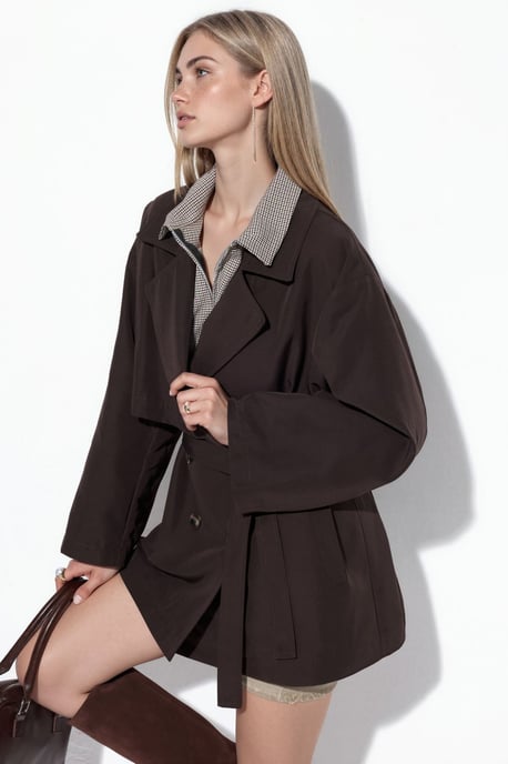 Dubbelrijige trenchcoat met ceintuur - Image 2