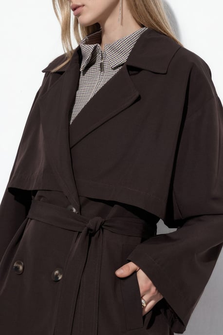 Dubbelrijige trenchcoat met ceintuur - Image 4