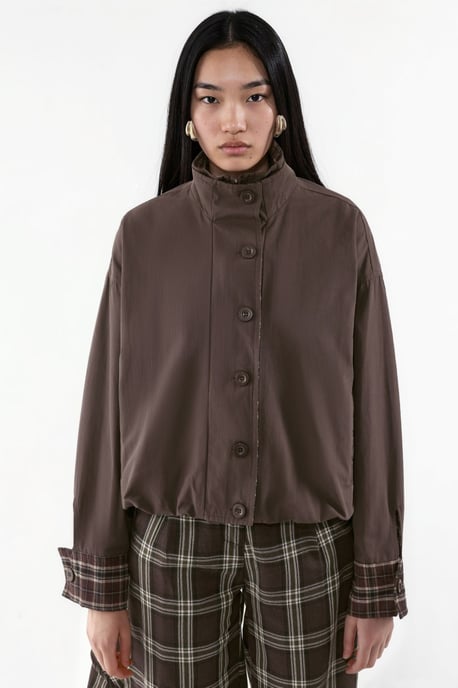 Korte trenchcoat met voeringdetail - Image 6