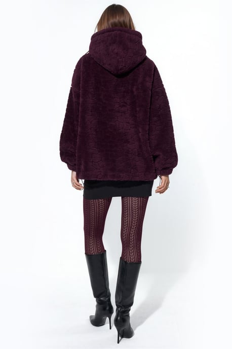 Oversized Hooded Textured Jacket - Image 3
