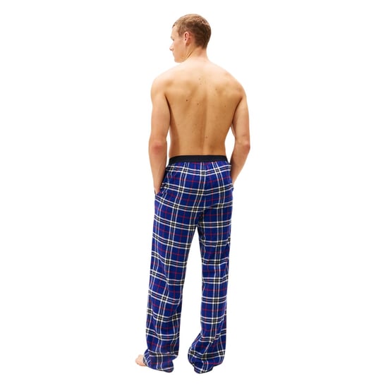 Tommy Hilfiger Mens Flannel Plaid Pyjama Bottoms (Blue) - Image 3