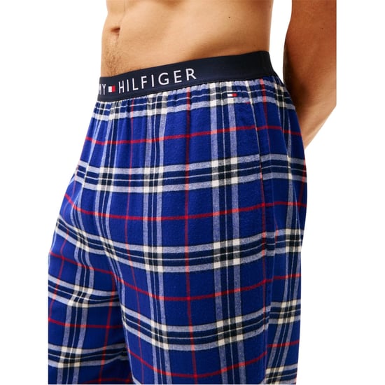Tommy Hilfiger Mens Flannel Plaid Pyjama Bottoms (Blue) - Image 4