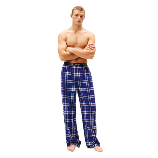 Tommy Hilfiger Mens Flannel Plaid Pyjama Bottoms (Blue) - Image 5