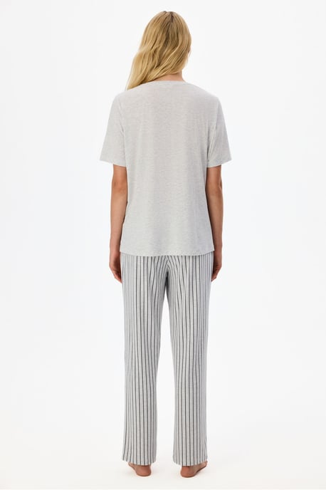 Penti Melange Mama Bekvämt randigt pyjamaset med kort ärm - Image 2