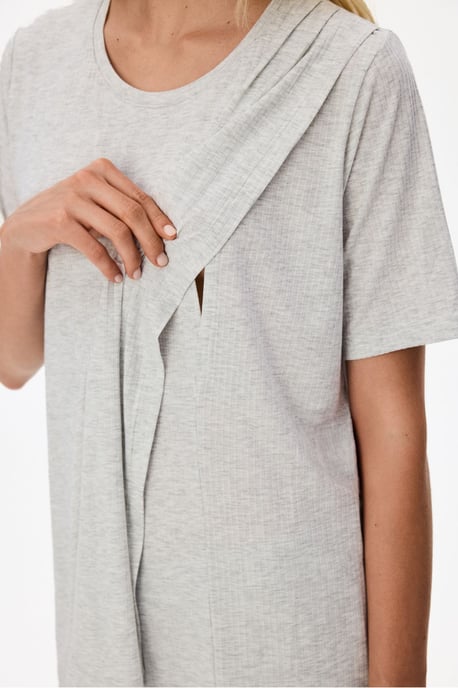 Penti Melange Mama Bekvämt randigt pyjamaset med kort ärm - Image 4