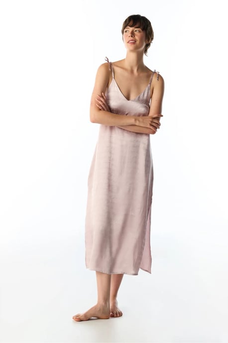 Pastel Dreamy Satin nachtjapon met sloganprint - Image 5