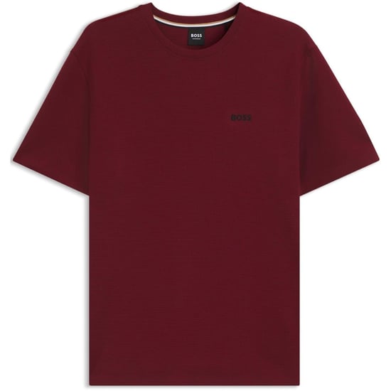 Boss Gestructureerd pyjamashirt voor heren van wafelbreisel (Donkerrood) - Image 1
