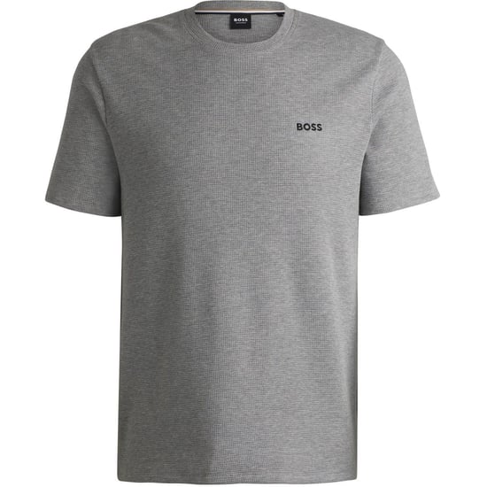 Boss Gestructureerd pyjamashirt voor heren van wafelbreisel (Medium Grijs) - Image 1