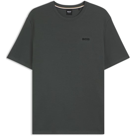 Boss Gestructureerd pyjamashirt voor heren van wafelbreisel (Grijs) - Image 1