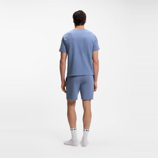 Boss Gestructureerd pyjamashirt voor heren van wafelbreisel (Pastelblauw) - Image 3