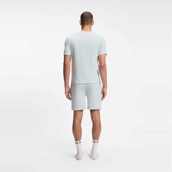 Boss Gestructureerd pyjamashirt voor heren van wafelbreisel (Lichtblauw) - Image 3