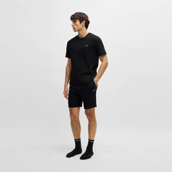 Boss Mens Waffle Knit Structured Pyjama Top (Black) - Image 5