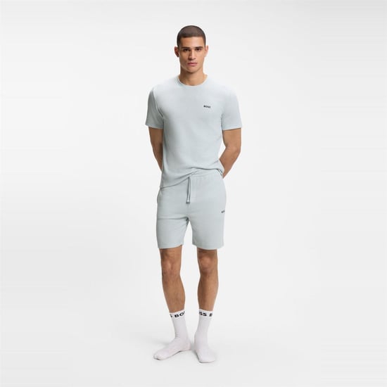 Boss Gestructureerd pyjamashirt voor heren van wafelbreisel (Lichtblauw) - Image 5