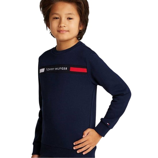 Tommy Hilfiger Matchande set med logotyp och rund hals för barn/ungdomar (Marinblått) - Image 4