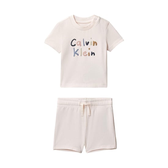 Calvin Klein Set med T-shirt och shorts med logotyp för barn (2-pack) (Pearl) - Image 1