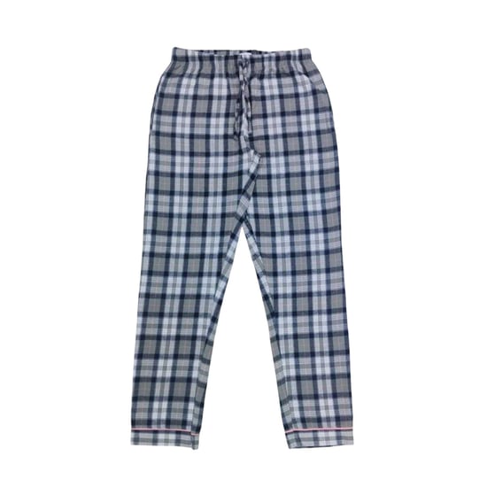 Linea Lange pyjamaset voor dames van katoen met ruitjesmotief en knoopsluiting aan de voorkant (1 stuk) (GRIJS/PINK) - Image 4