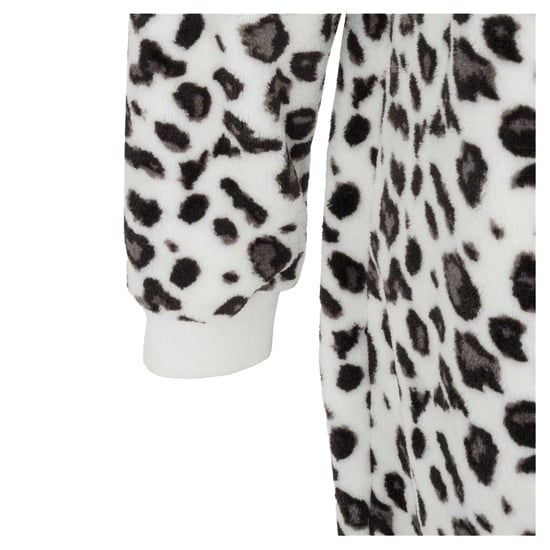 Linea Heltäckande nattkläder i fleece med leopardmönster för kvinnor/damer (Svart/vit) - Image 4