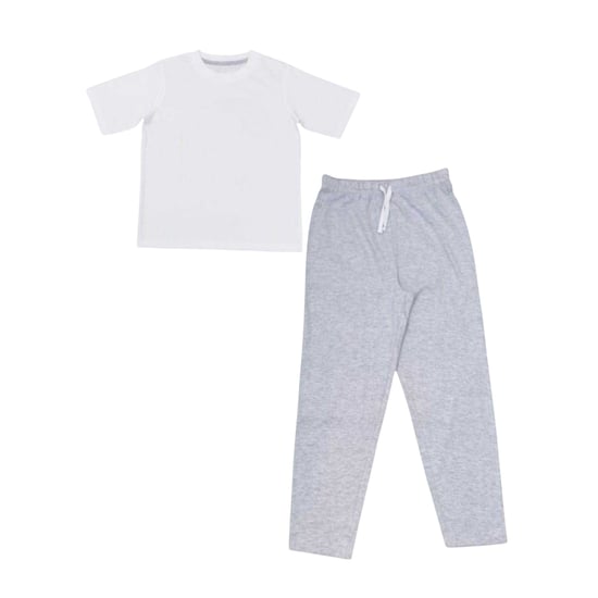 Linea Lange pyjamaset met ronde hals voor kinderen (Grijs) - Image 1
