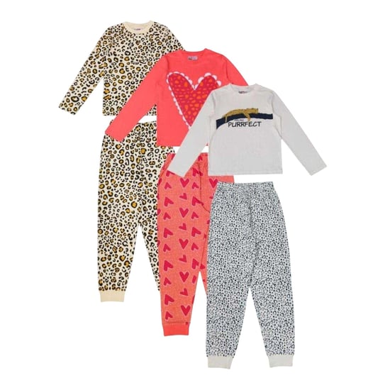 Star Lange pyjamaset met lange mouwen voor kinderen met luipaardprint (set van 3) (Veelkleurig) - Image 1